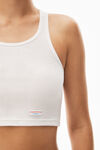alexander wang 罗纹平纹针织布短款工字背心 white