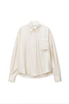 Alexander Wang ivory ivory silk slashed sleeve shirt