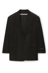 alexander wang oversized blazer in sheer jersey black