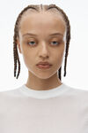 Alexander Wang soft white mockneck tank in clear bead hotfix