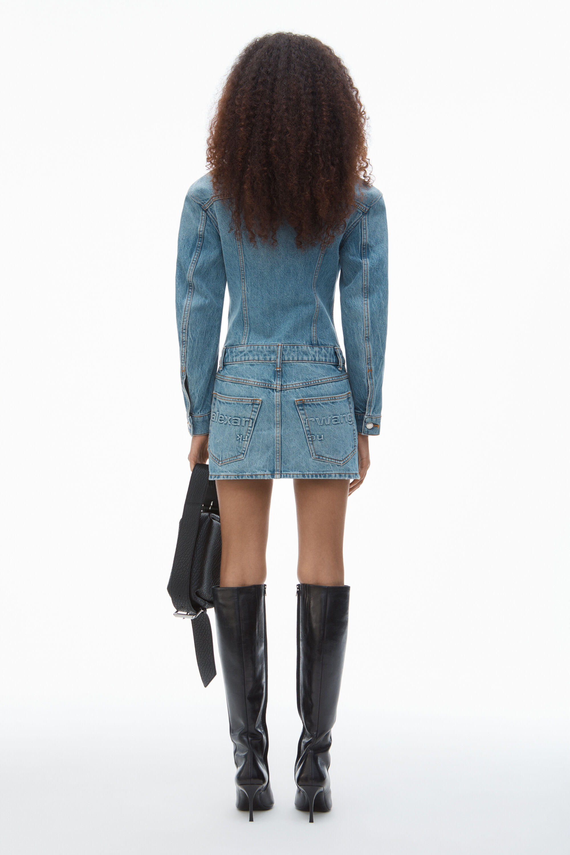 【ALEXANDER WANG】Denim mini dress /デニムドレス alexanderwang アレキサンダーワング デニム EZ - ミッドライズ