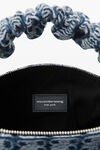 alexander wang scrunchie small bag in jacquard denim vintage medium indigo