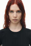 Alexander Wang black embossed logo cropped top