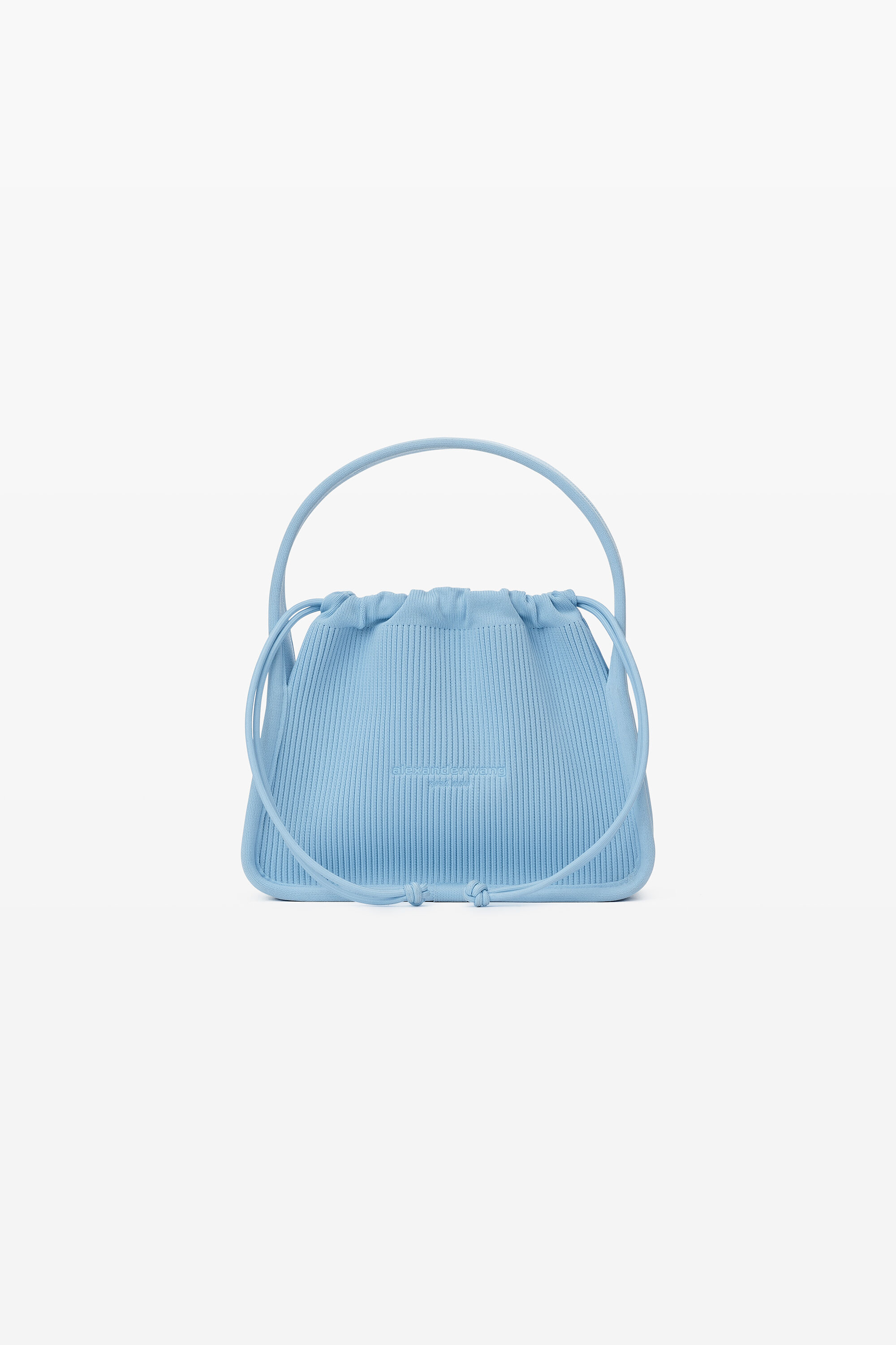 alexanderwang ryan small rib knit bag CHAMBRAY BLUE