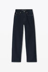 alexander wang ez mid-rise straight-leg jean in denim clean bright indigo