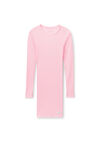 alexander wang long sleeve crewneck dress in ribbed cotton light pink
