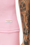 alexander wang tank in ribbed cotton light pink