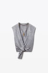 Alexander Wang heather grey grey merino wool nameplate top