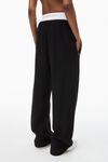 wide leg sweatpants with pre-styled detachable logo brief