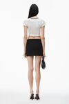 alexander wang 卷边下摆装饰苹果徽标缀饰微罗纹平纹针织婴儿 t 恤 light heather grey