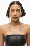 alexander wang bodycon tube top in leather black