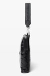 Alexander Wang black punch tech shoulder bag in crackle patent leather