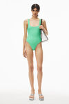 alexander wang bodysuit in textured jacquard jersey mint julep