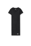 Alexander Wang washed black short sleeve loungewear dress in ribbed cotton