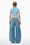 Alexander Wang sky blue logo jacquard short sleeve baby tee