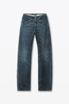 Alexander Wang black crackle indigo bikerhose aus baumwolldenim mit transparentem hotfix-strass