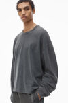 Alexander Wang vintage grey 棉质平纹针织布男士长袖 t 恤