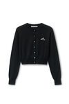 Alexander Wang black cropped athletic mesh cardigan