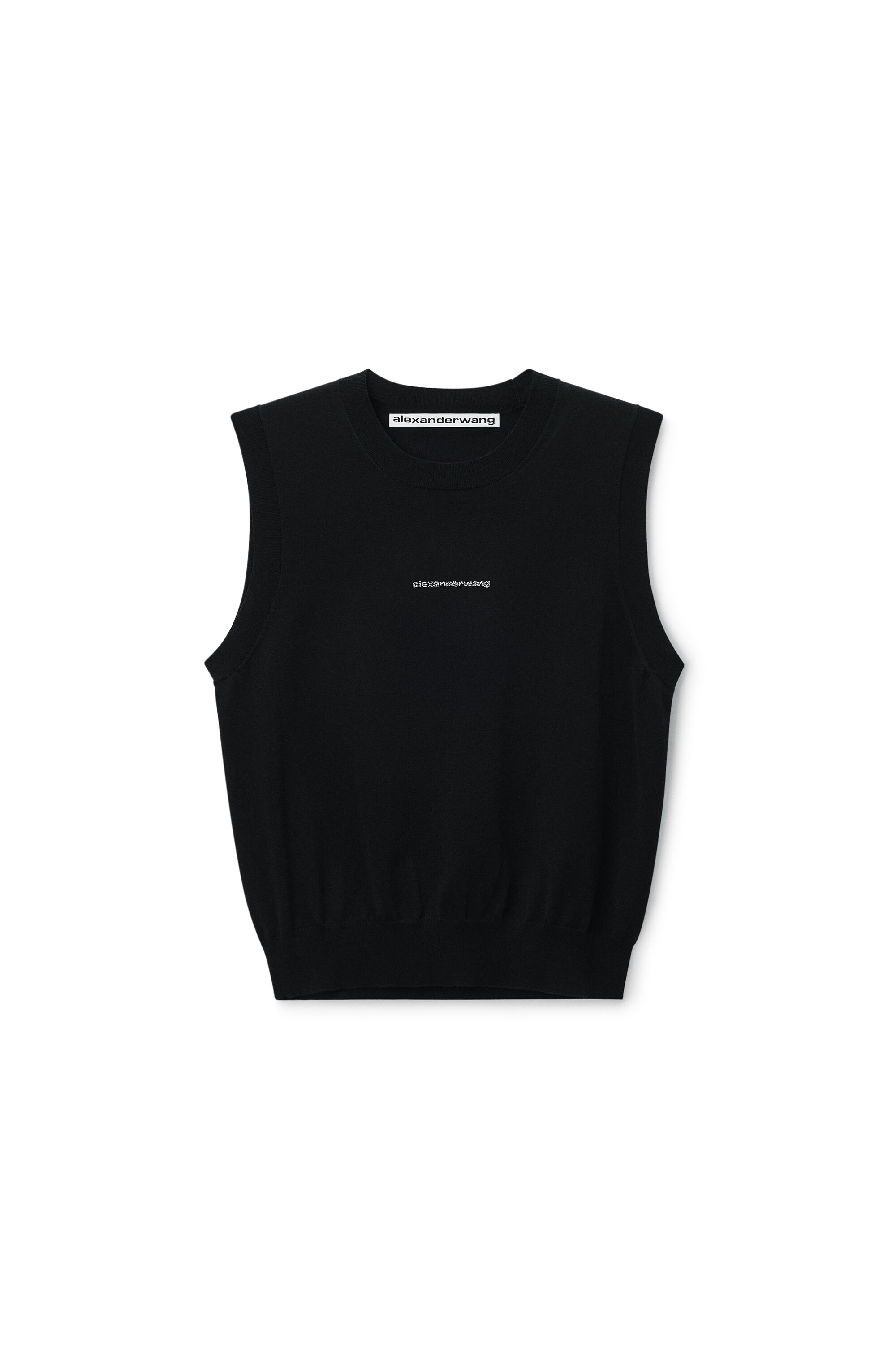 alexanderwang ロゴ入りタンクトップ CRYSTAL LOGO TANK in BLACK | alexanderwang®
