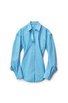 alexander wang detached collar tailored shirt in cotton ocean sky