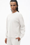 alexander wang unisex long sleeve in cotton waffle thermal  heather grey