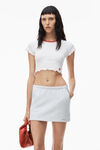 alexander wang lettuce hem baby tee in micro rib jersey white