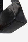 alexander wang dome small hobo bag in crackle patent leather black