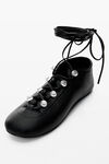 Alexander Wang black vyolette 系带平底鞋
