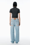 Alexander Wang light powder blue distressed ez mid-rise jeans with hardware