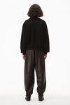 alexander wang logo pullover in boiled wool black