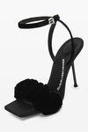 alexander wang julie scrunchie sandal in velvet black