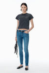 Alexander Wang washed black black cotton shrunken logo tee