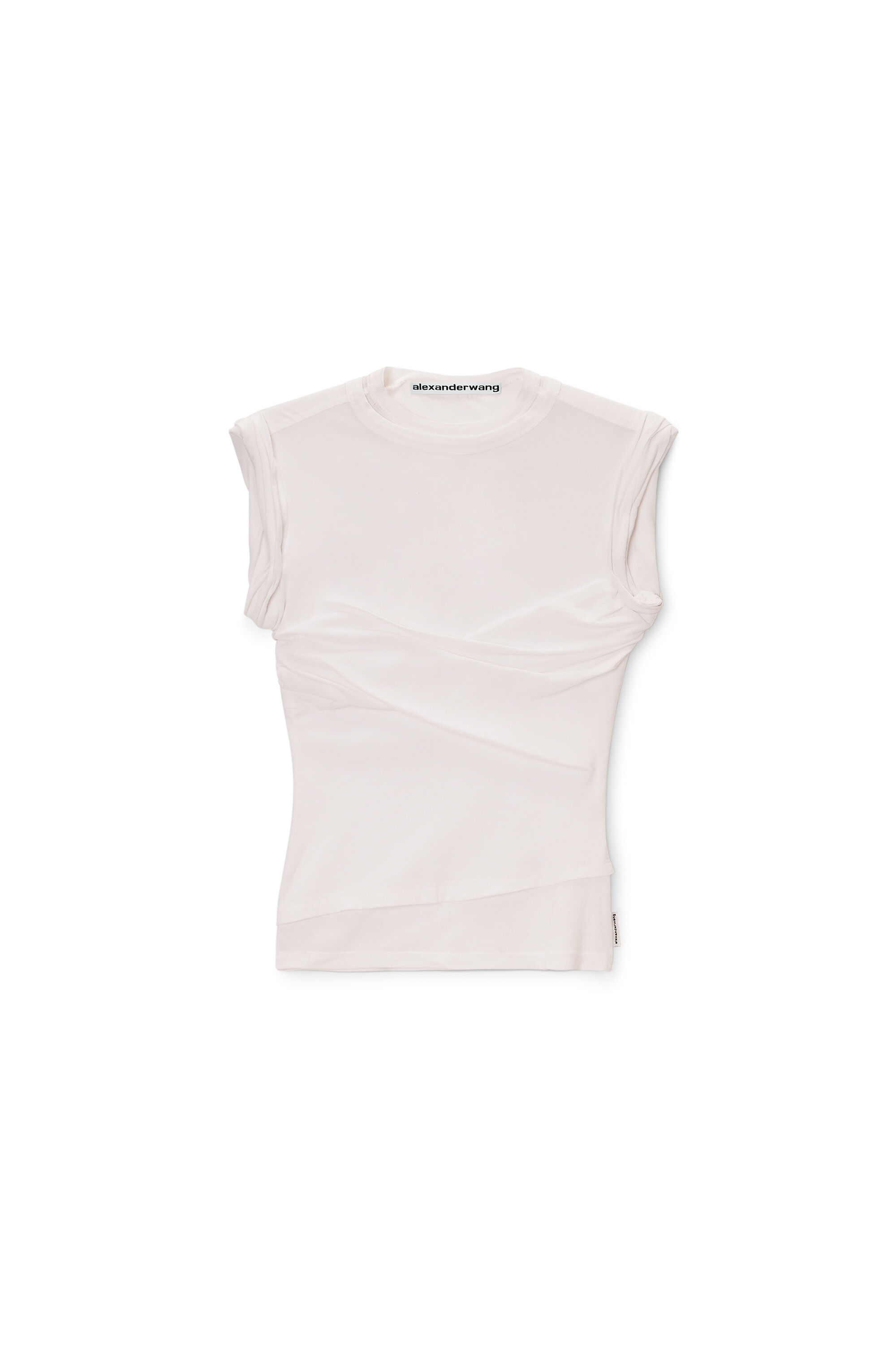 TWISTED BUST LAYERED TANK in WHITE | alexanderwang®