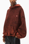 alexander wang puff hooded sweatshirt in terry acid apple