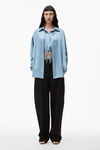 alexander wang double layered top in silk dark iris