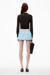 Alexander Wang black cropped cardigan in clear bead hotfix