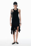 Alexander Wang black black cotton deconstructed minidress