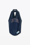 Alexander Wang navy deconstructed logo jersey top