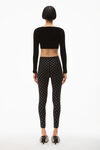 alexander wang hotfix logo legging in crystal nylon  black