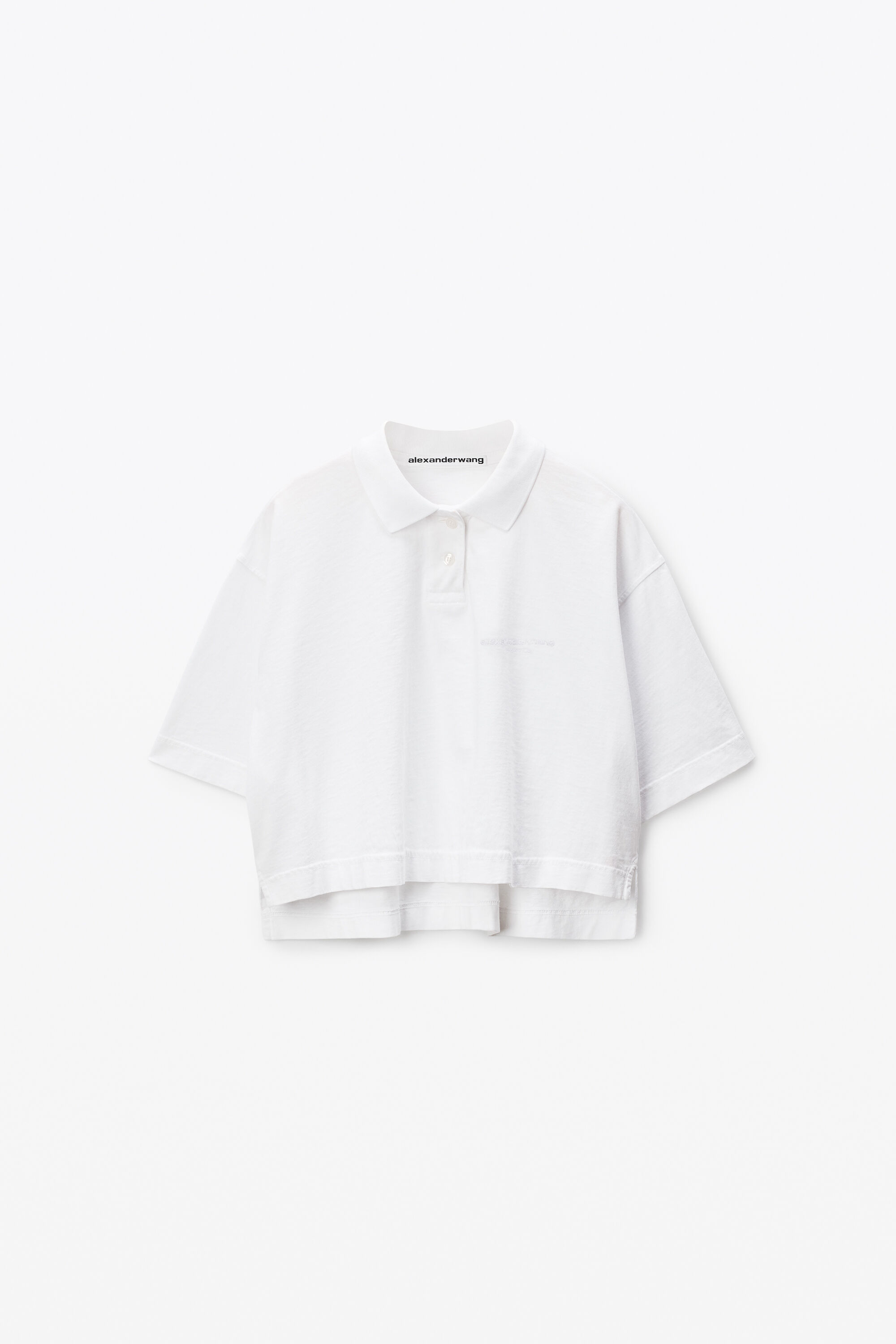 White Logo Cropped Jersey Tee in VINTAGE WHITE | alexanderwang®