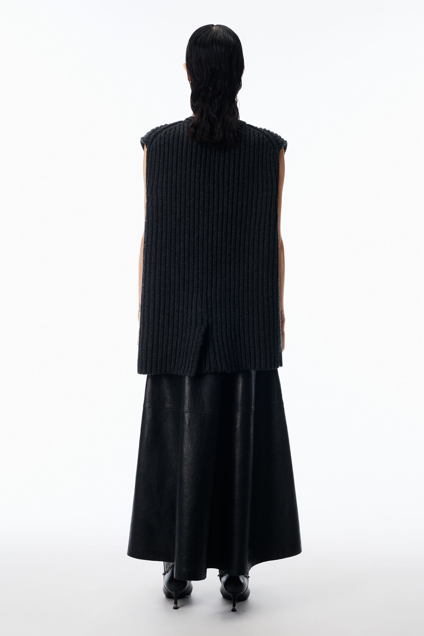 Alexander Wang Sweater Vest In Wool In Gray