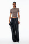Alexander Wang brown t-shirt aus wolle mit kurzen ärmeln