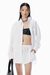 Alexander Wang white boxer bianchi con perline trasparenti termoapplicate
