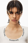 alexander wang logo jacquard short-sleeve tee in stretch knit soft white