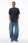 Alexander Wang washed black unisex logo tee in cotton jersey