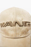 Alexander Wang weathered tan 3d logo-embroidered flocked denim cap