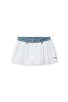 Alexander Wang white デニムウエストバンド コットン オックスフォード ボクサースタイルショーツ