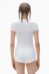 Alexander Wang white crystal hotfix scoop neck tee