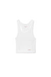 Cropped Racerback Tank in Ribbed Cotton Jersey