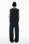 Alexander Wang black black laser-cut logo muscle shirt
